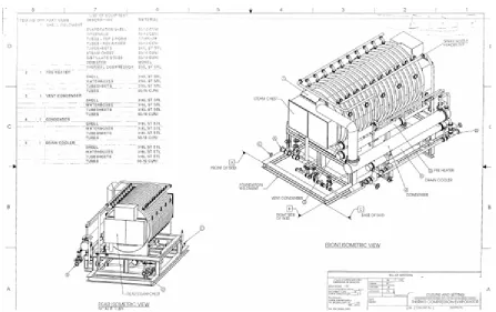 Figure 3.3 Commercial Thermal Compression Evaporator Elevation View  