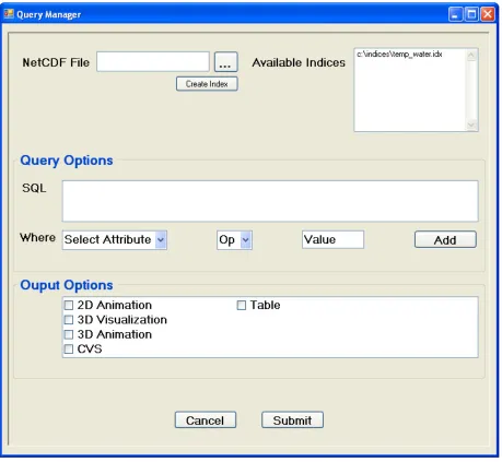 Figure 5: The Query Manager Screen