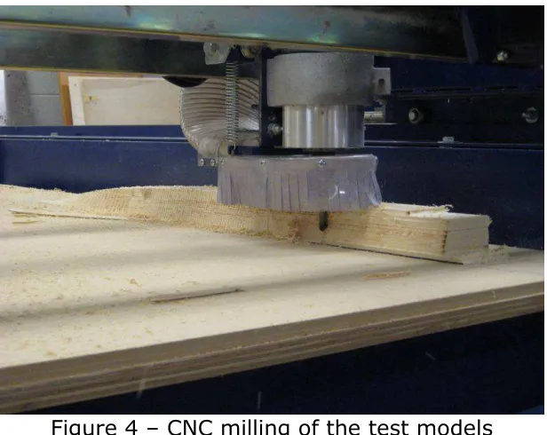 Figure 4 – CNC milling of the test models 