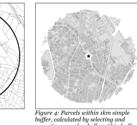 Figure 3: A simple 1km buffer. 