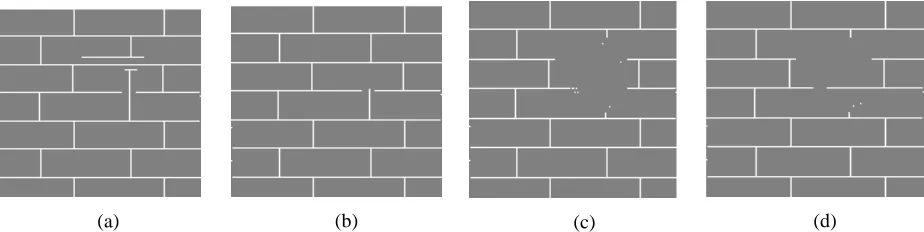 Figure 12: Visual comparison of bricks image across all four algorithms. Criminisi (a), Anupam (b), Kwok (c), and the proposed algorithm (d)