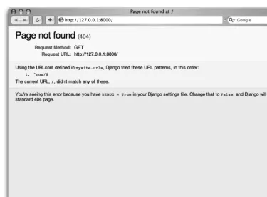 Figure 3-1. Django’s 404 page