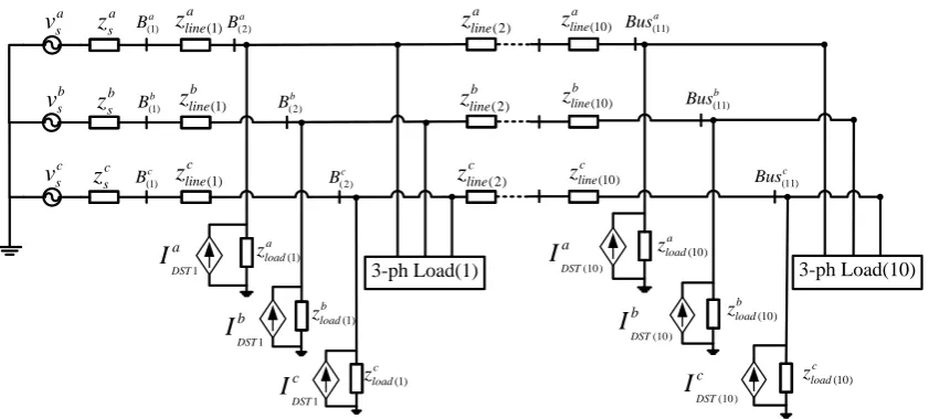 Figure 2. Network model with PV-based multiple D-Statcoms  