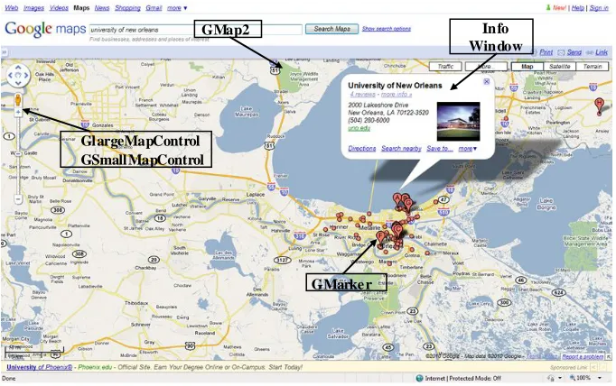 Figure 3 Basic elements of Google Maps 