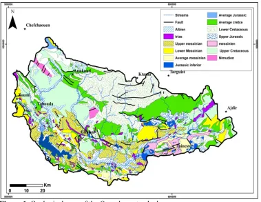 Figure 1. Geological map of the Ouergha watershed 
