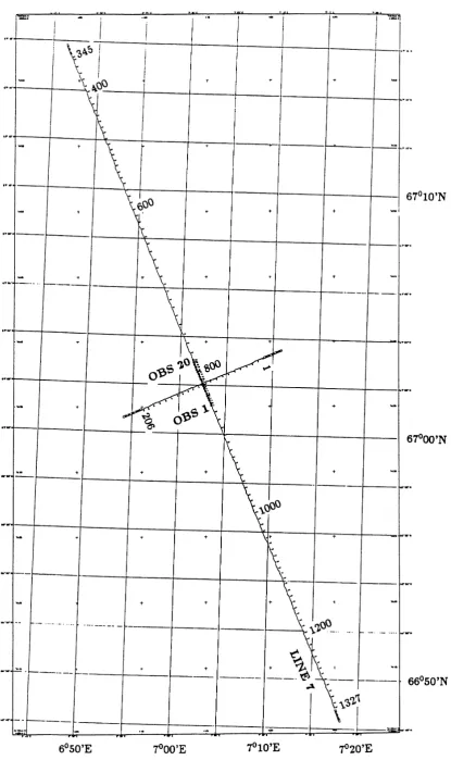 Fig. 2. Shotpoint map of the local survey. The data from the short perpendicular proﬁle (shotpoint 1–206) have not been included in the present study.