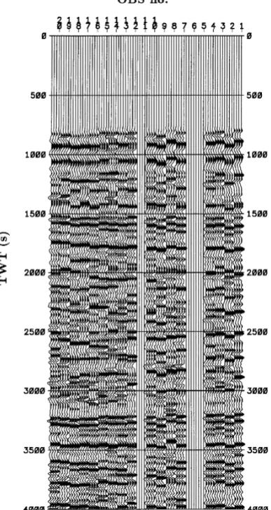 Fig. 8. Initial “receiver gather” stack (after application of deconvolution;see Fig. 10)