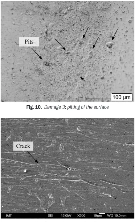Fig. 11.  Damage 3; progression of cracks