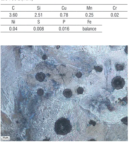 Table 1.  Chemical composition of the used DCI grade EN-GJS-700-2 (wt.%)