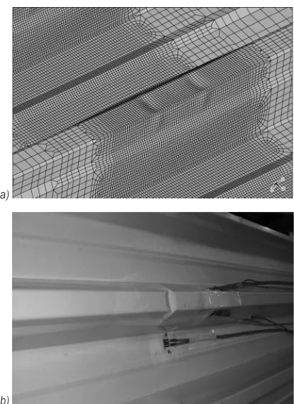 Fig. 5.Fig. 6.  Calculated normal stress σy [MPa] distribution in mineral wool core above middle support (bottom side, view from below) 