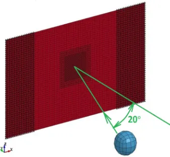Fig. 8.  FE model for a ball-plate impact simulation