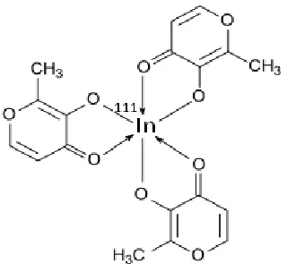 Fig 1. Structure of tris(maltolato) 111In (III) 