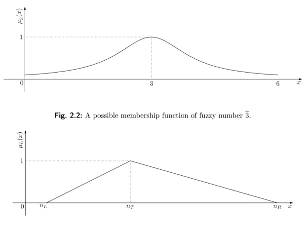 Fig. 2.2: A possible membership function of fuzzy number e 3.
