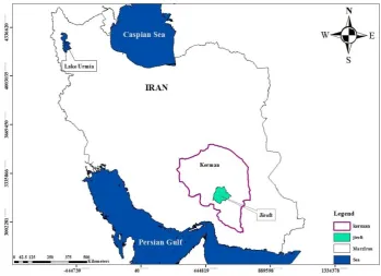 Fig. 1. Location of the study area in Kerman Province 