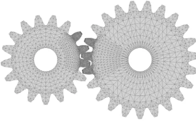 Fig. 2. Adaptive refining of the mesh at the contact point(s); a) remeshed contact for single contact, b) remeshed contact for double contact