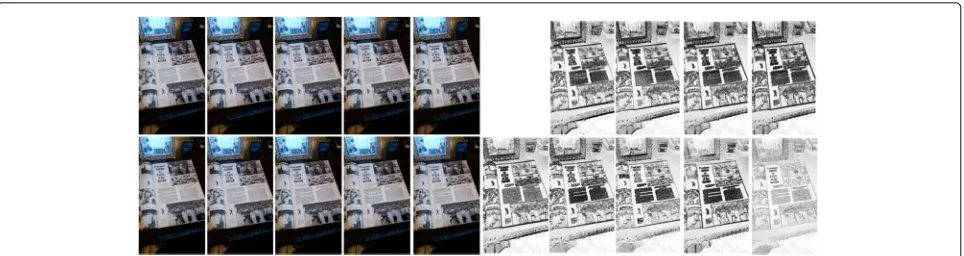 Fig. 7 An example of SSIM map for the document image. Darker values denote greater differences from the first LR image