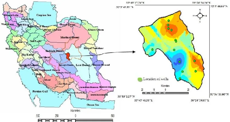 Fig. 2. Location of study region (Bahabad case study), (Kheradpisheh et al., 2014)