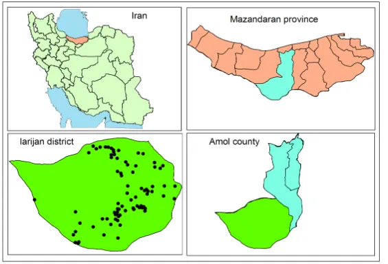 Figure 1. The location of rural areas under study