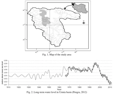 Fig. 2. Long-term water level in Urmia basin (Pengra, 2012) 