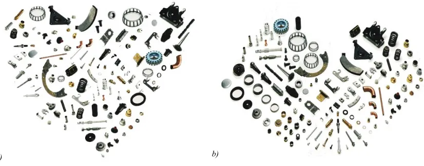 Fig. 4. Ungrouped and grouped parts 