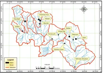 Fig. 2. Location of hydrometric stations in the study area 