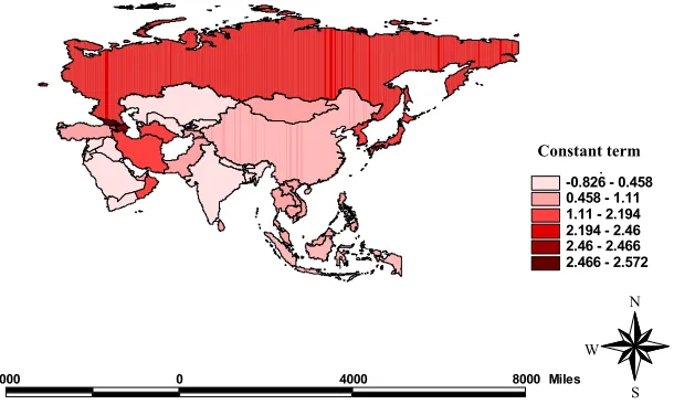Figure 2: Spatial Distribution of the Constant term  