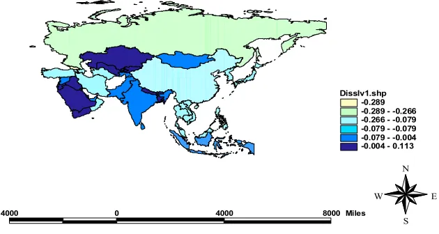 Figure 3: Spatial Distribution of β-Convergence Coefficient 