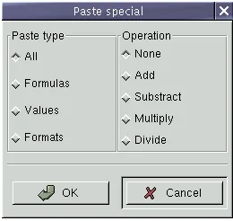 Figure 7-2 shows a dialog from the Gnumeric spreadsheet, with its components la-belled.