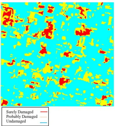Figure 6. The result of combining the classification results of LiDAR-based DSM and post-event HRSI