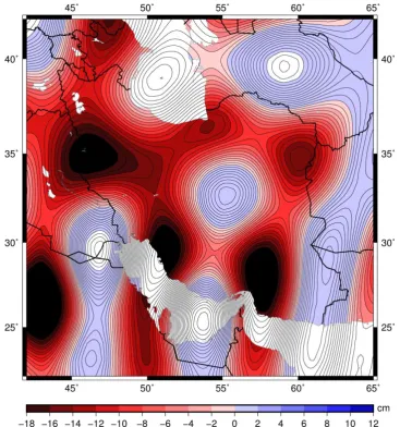 Figure 1. GRACE Total Water Storage (TWS) changes in Iran from August 2002 to April 2015 before de-striping   