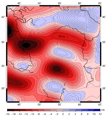 Figure 4. GRACE Total Water Storage (TWS) changes in Iran from August 2002 to April 2015 after smoothing using the 2DWT with Daubechies-10 wavelet system up to level 4 
