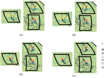 Figure 3. Co-seismic gravity changes in the spatial domain (µGal) in position 1,2, 3 and Fault 1 simulated by (a) GRACE, (b) GRACE-FO, (c) Cartwheel, (d) Pendulum, and (e) Helix data 