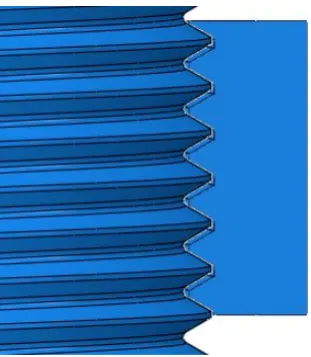 Fig. 4. The meshing of the model (bolt and nut).