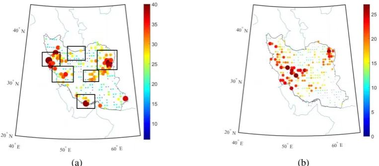 Figure 8. The negative anomaly during the El Nino years, over the western and northern Iran, are statistically significant, which is almost confirmed by all four indices