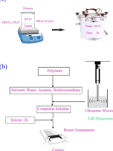 Fig. 1. Preparation of CdS nanoparticles and polymeric nanocomposites