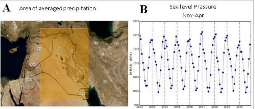 Figure 1. The cluster core data, changes in mean annual precipitation (percent) for the period November to April are drawn (Tehran University Research Center for Geo-Informatics)  