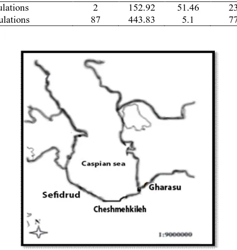 Figure 1. Sampling locations of Rutilus frisii kutum population.  
