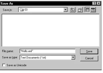 Figure 3-2: Hello.xml displayed in Internet Explorer 5.0