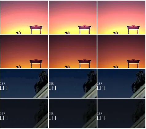 Figure 7: Left column: Frames from the Memphis (1280×720) and House of Cards (1920×1080) sequences