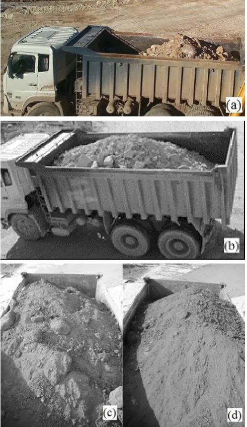 Fig. 4. Mine haul road with (a) good and (b) poor qualities