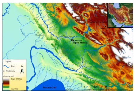 Fig. 1. The location of the Behbahan Plain showing the location of Tapeh Mahtaj (map modified by S