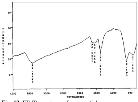 Fig. 12. FT-IR spectrum of nanoparticles   
