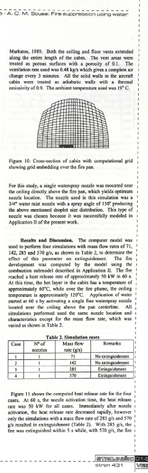 Figure 10. Cross-section of cabin with computational grid 