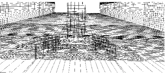 Fig. 3. Grid for pier area and four submerged vanes