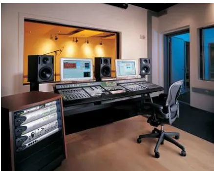 Figure 4: A typical recording studio configuration provides a good example of an effective mixed distance user interface