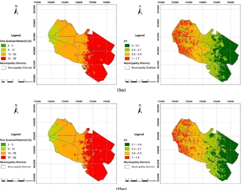 Figure 6. 3D model of fine-grained material (average values) in Mashhad soil in  oblique view with vertical exaggeration coefficient equals 10