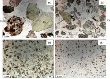 Fig. 2. Microscopic images of some size fractions in different magnifications: (a) -2+1 mm, 8X (b) -1000+150 μm, 10X (c) -150+75 μm, 16X 