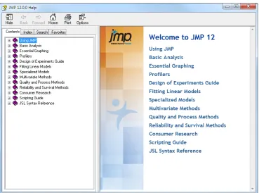 Figure 1.1  The JMP Help Home Window on Windows