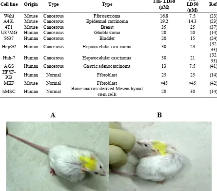Figure 8. Dendrosomal curcumin decrerase the tumor size in mice model of fibrosarcoma