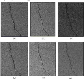 Fig. 9.  Applying two-layer Haar DWT and extracting structural details of longitudinal cracking texture